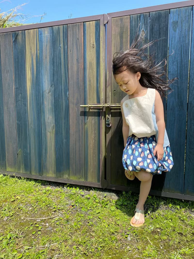 濱海落日剪接無袖背心(白)