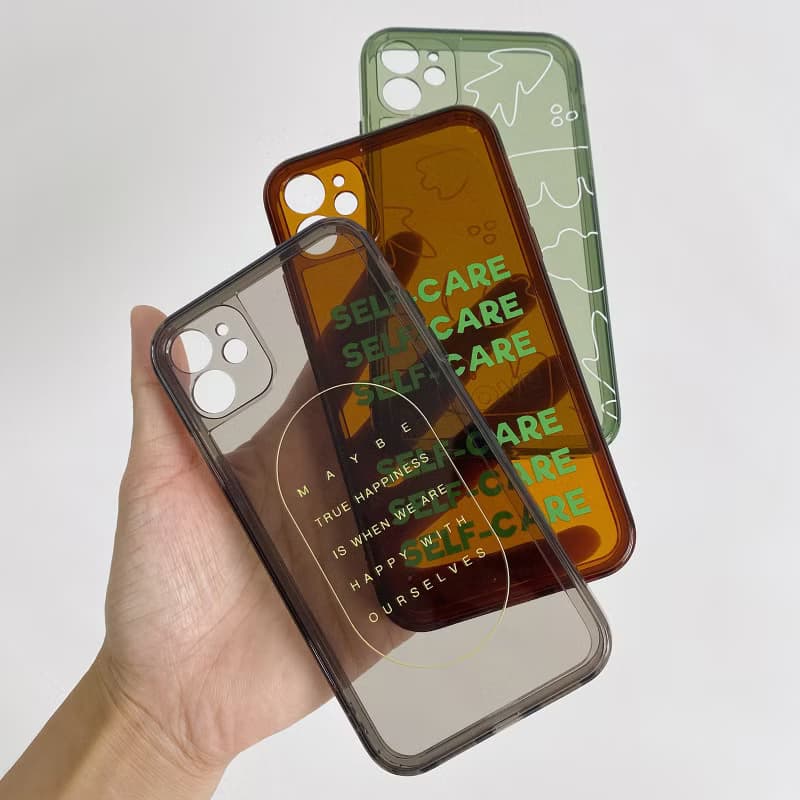 可來圖定制 iPhone14焦糖色軟質透明保護殼