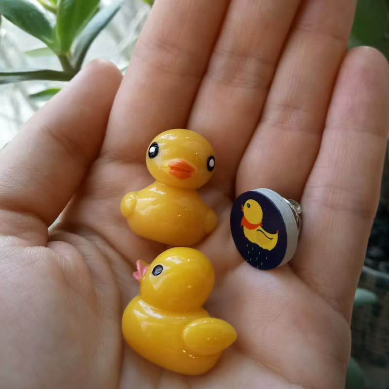 Yellow Duck Pinback Button Badge Ducks Lover Gift Yellow Duck Pin Brooch Jewelry