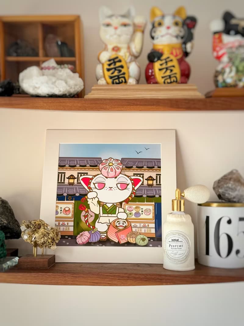 【招財貓】Mittsu Kumi 原創作品-卡紙框裝裱、藝術微噴畫