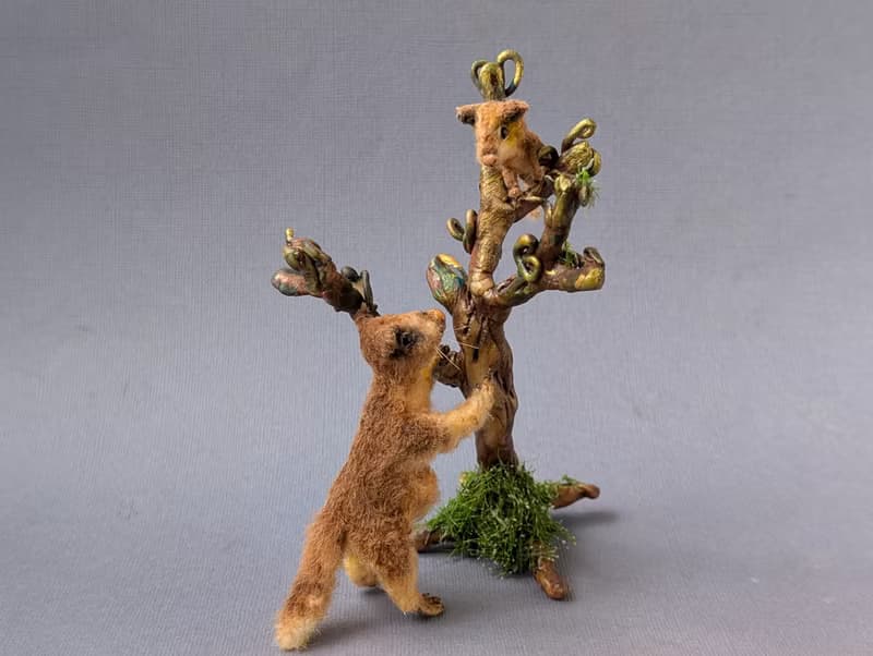 A family of tree-kangaroos. 7cm + 2,8 cm