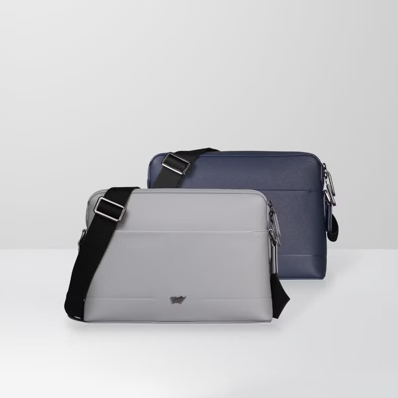 【免費升級送禮包裝】格瑞克-E 橫式斜背包-深藍/石灰白/BF573