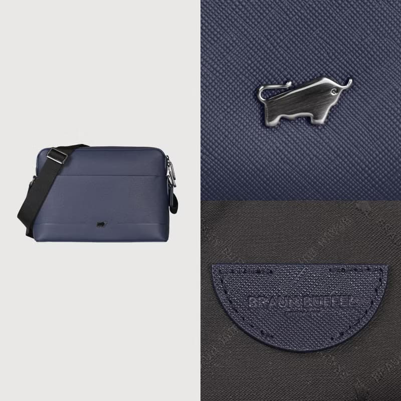 【免費升級送禮包裝】格瑞克-E 橫式斜背包-深藍/石灰白/BF573