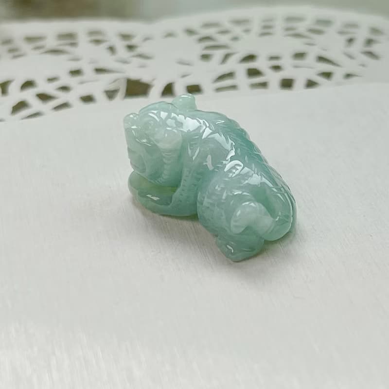 果陽綠翡翠老虎項鍊擺飾 | 天然緬甸玉A貨翡翠 | 送禮