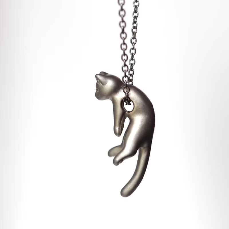 Guri & Latte 貓咪墜飾 Guri 霧面銀