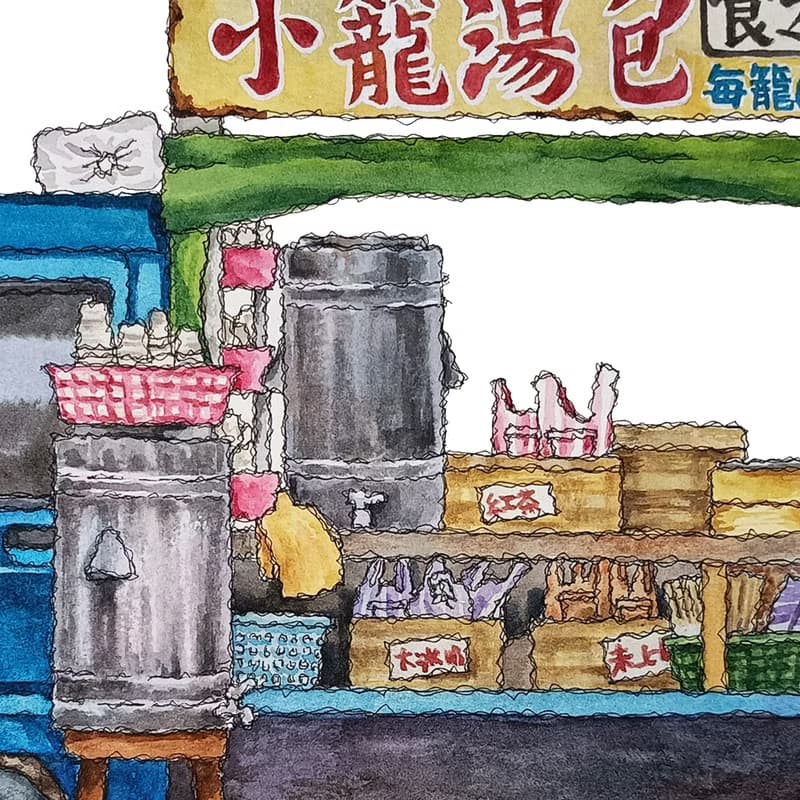 台灣街景海報-早餐餐車-早餐店-藝術微噴/掛畫/複製畫