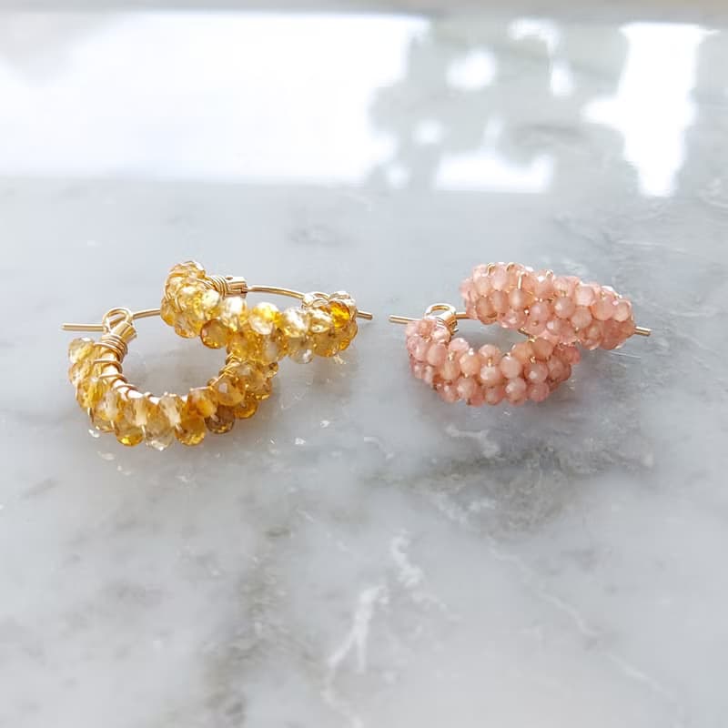14Kgf Incarose wrapped hoop pierced earrings / clip on earrings