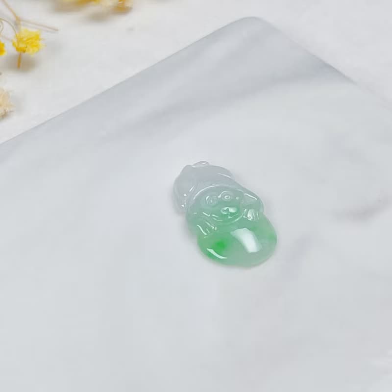 冰飄陽綠翡翠猴彩頭 | 天然緬甸A貨翡翠 | 送禮