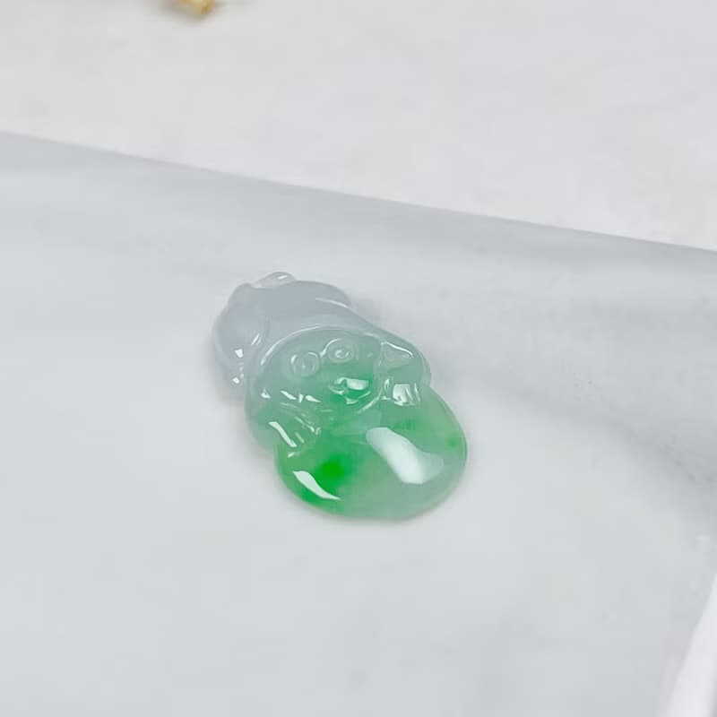 冰飄陽綠翡翠猴彩頭 | 天然緬甸A貨翡翠 | 送禮