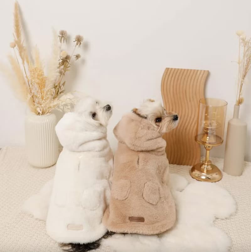 【 MONCHERI 】寵物服飾 | 連帽毛毛圍巾斗篷