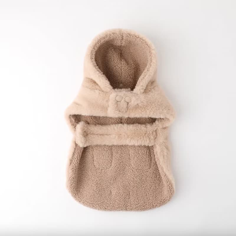 【 MONCHERI 】寵物服飾 | 連帽毛毛圍巾斗篷