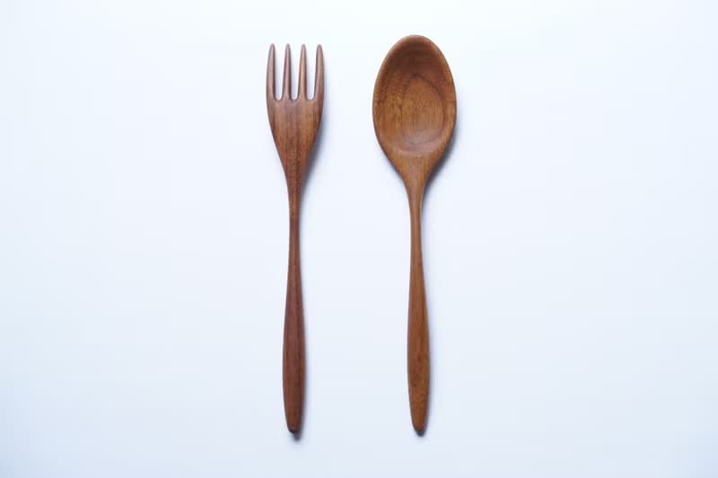 木のカレースプーン&フォーク大セット, ウォルナット