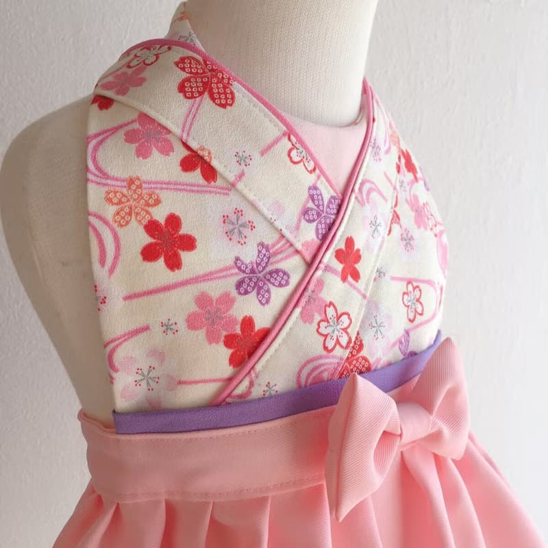 Kawaii Kimono Bib Dress(日本和服圍兜)  - 櫻花 - LP