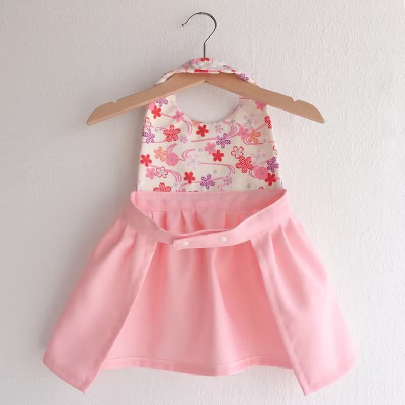Kawaii Kimono Bib Dress(日本和服圍兜)  - 櫻花 - LP