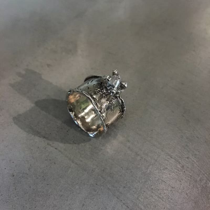 Ruins x Herkimer赫基蒙鑽 純銀 寬戒