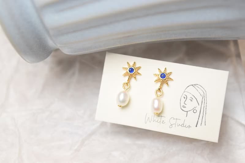 【藍之光】天然迷你珍珠 925純銀耳針/耳夾