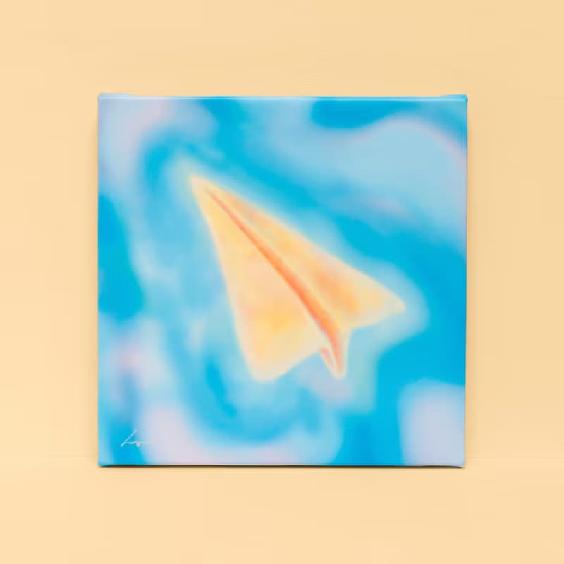 紙飛機的夏天-掛畫/裝飾畫/畫/畫作/天空/雲/藍天/療癒/飛機
