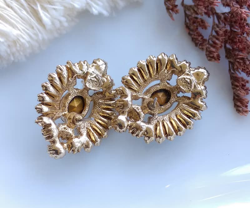 Vintage Jewelry 西洋古董飾品 浮誇 摩登復古 白鑽 針式耳環