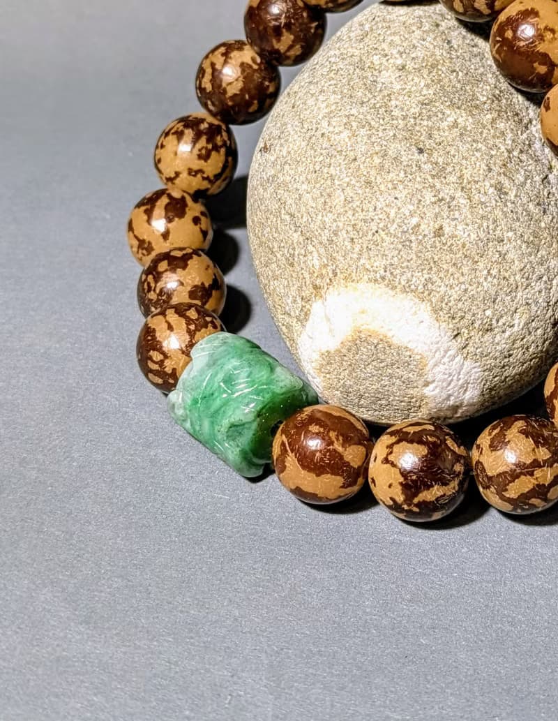手鍊串珠 天然緬甸翡翠 龍柱桶珠 菩提珠 生日禮物 情人禮物