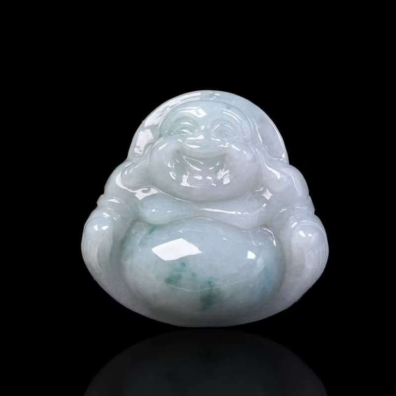 飄花翡翠彌勒佛佛公項鍊 | 裸石 | 天然緬甸玉翡翠A貨 | 送禮