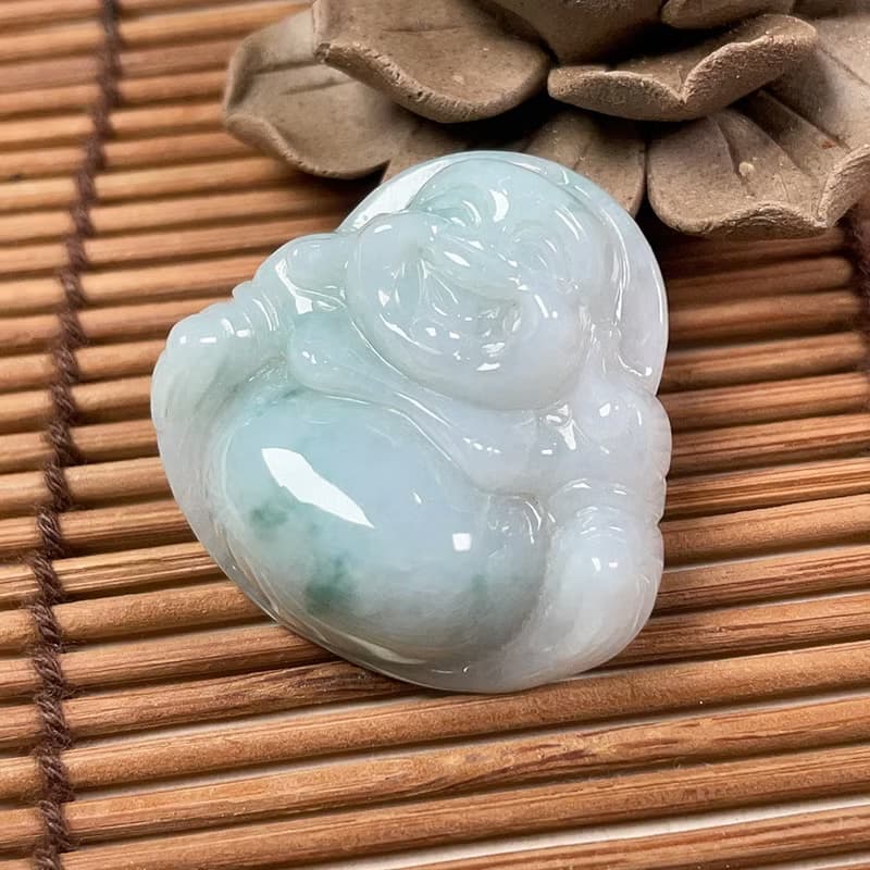 飄花翡翠彌勒佛佛公項鍊 | 裸石 | 天然緬甸玉翡翠A貨 | 送禮