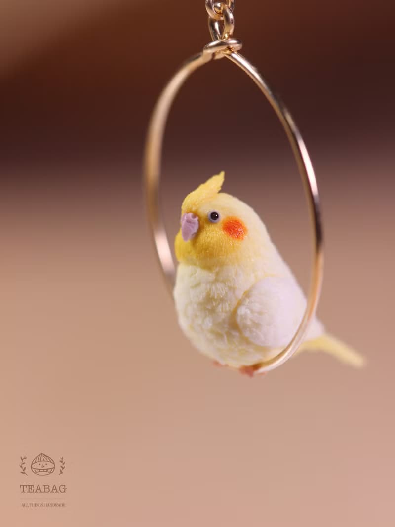 茶包TEABAG 可愛玄鳳鸚鵡 耳環耳夾耳飾