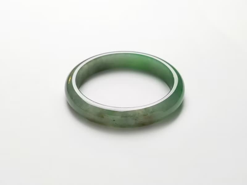 森釉 |冰糯起膠/漸層濃綠/平安鐲/手圍16.5-17| 天然A貨翡翠玉鐲