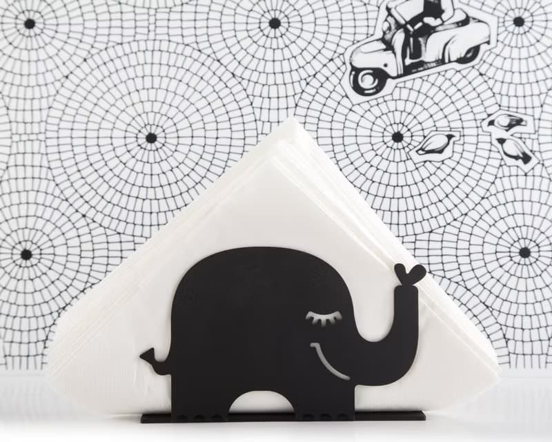 Unique napkin holder Black Elephant // Scandi style modern design