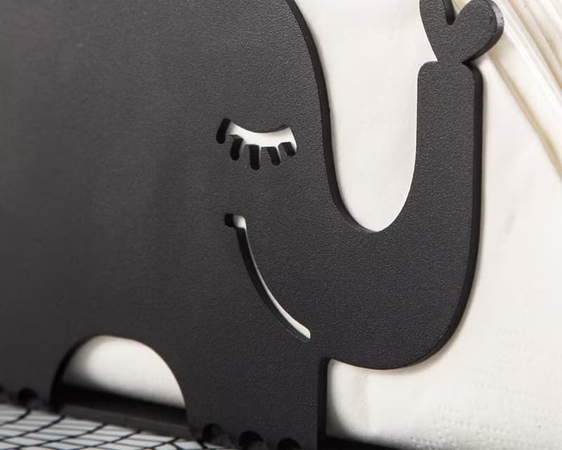 Unique napkin holder Black Elephant // Scandi style modern design