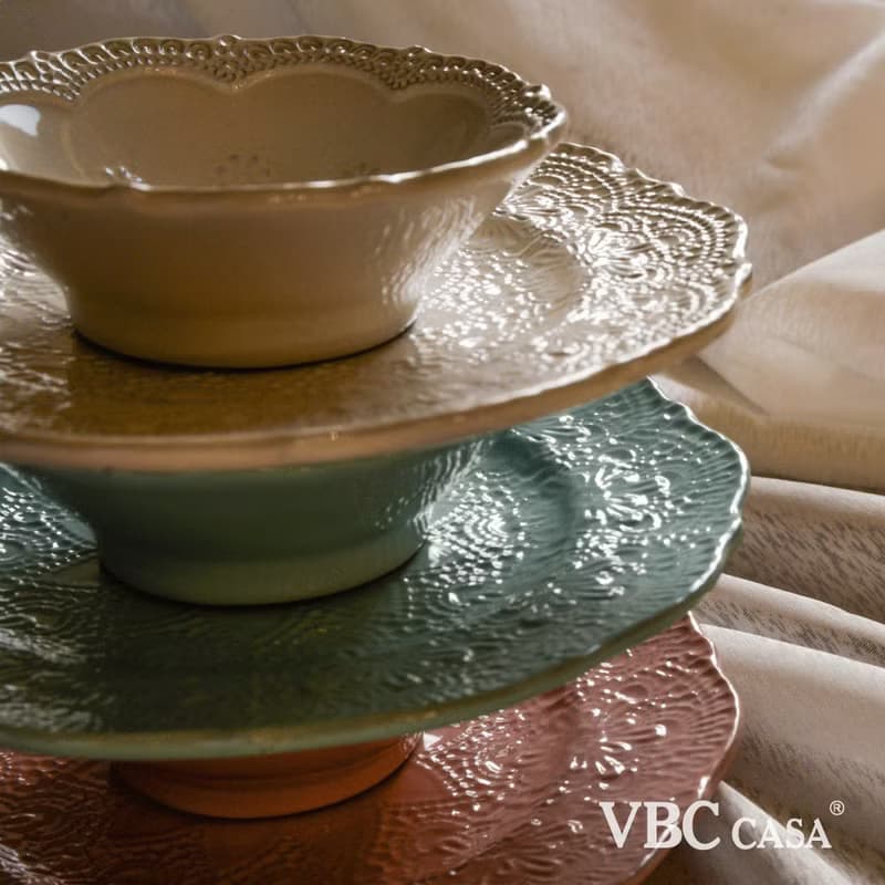 【優惠套組】手工浮雕蕾絲系列點心碗盤2件組(1碗1盤-3色挑選)