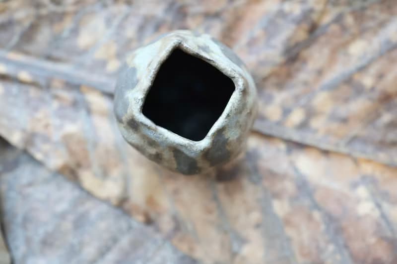 【喬遷禮物】風的皺折No7鈷綠手捏花器侘寂風雕塑擺件收藝術作品
