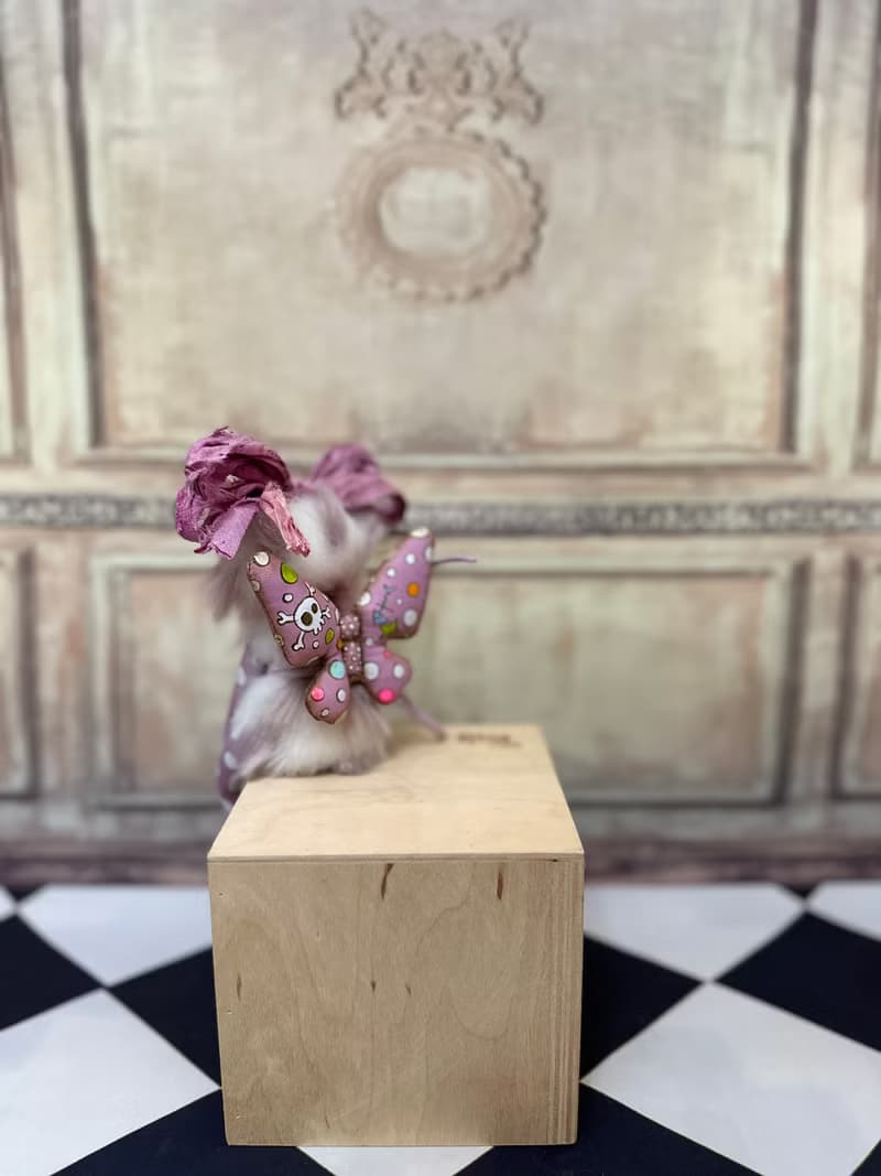 White&pink mini cyclop - doll with wings _ MADE-TO-ORDER!