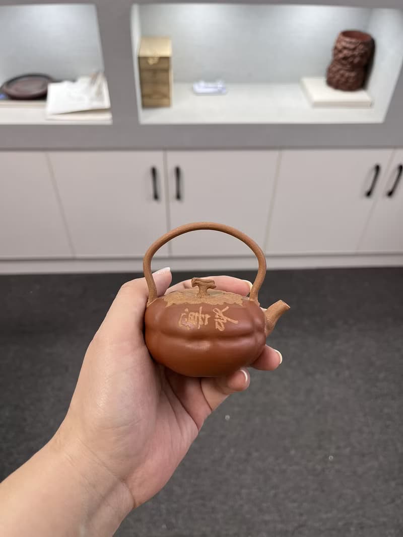 送禮紫砂壺茶壺柿柿如意 现货实拍 原矿优质段泥 朱泥粉浆 色泽出