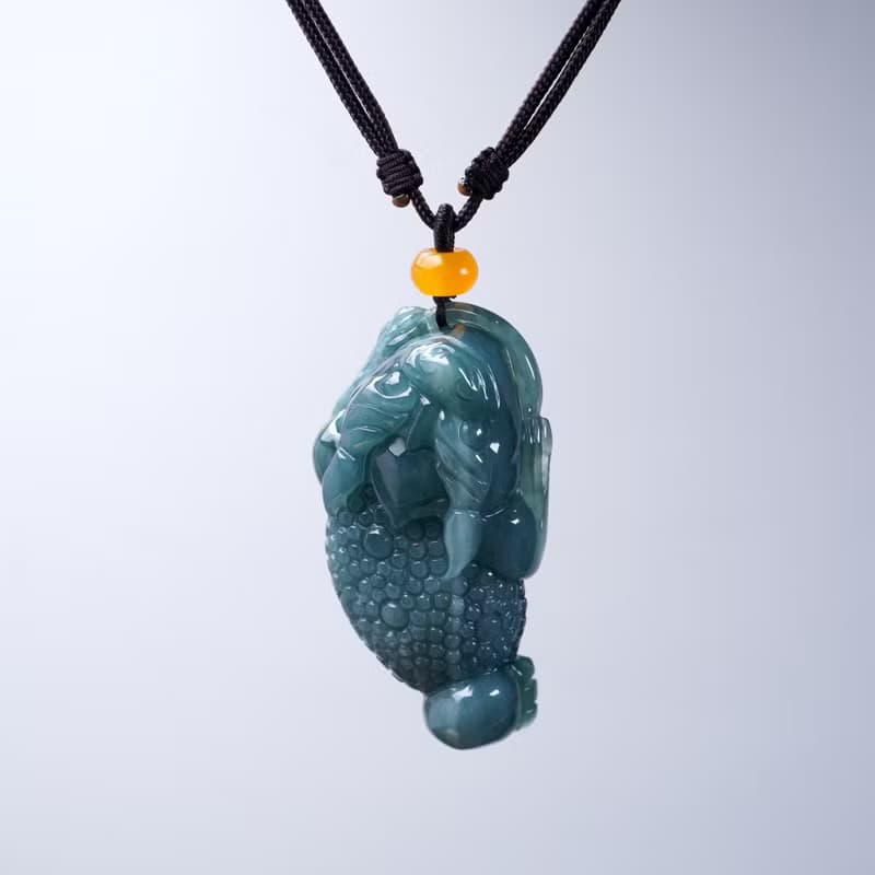 【招財神獸】藍水翡翠三腳蟾蜍項鍊 | 天然翡翠A貨 | 送禮