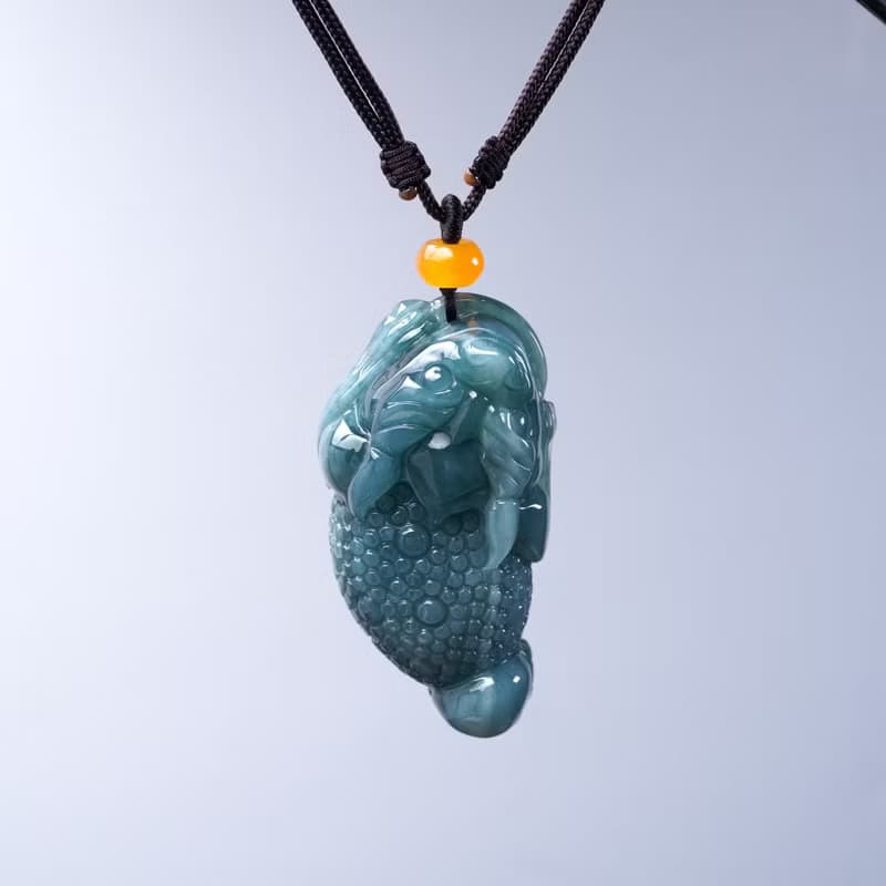 【招財神獸】藍水翡翠三腳蟾蜍項鍊 | 天然翡翠A貨 | 送禮