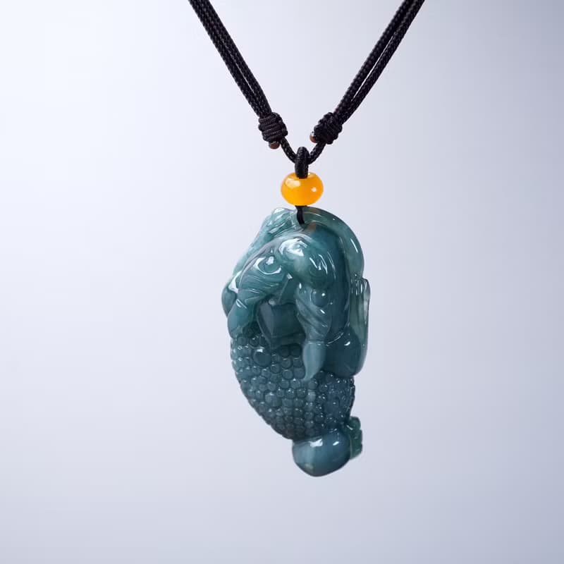 【招財神獸】藍水翡翠三腳蟾蜍項鍊 | 天然翡翠A貨 | 送禮