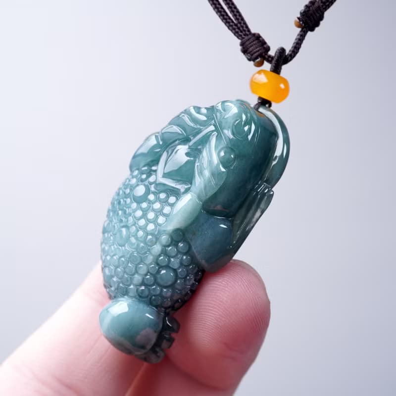 【招財神獸】藍水翡翠三腳蟾蜍項鍊 | 天然翡翠A貨 | 送禮