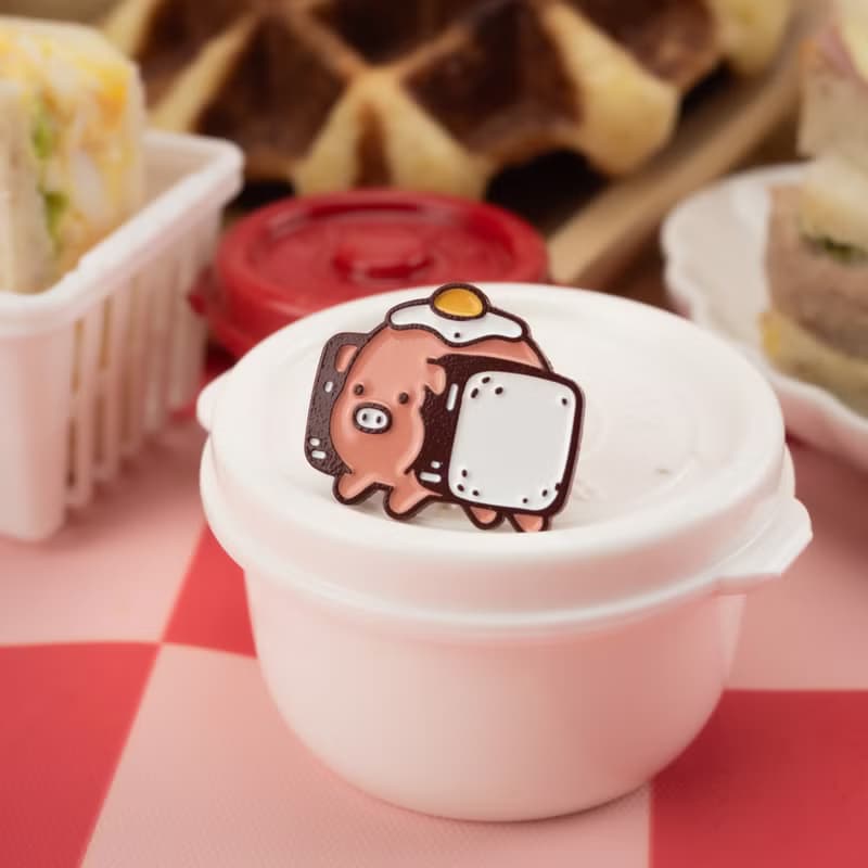 Pork Katsu Sando Dyed Enamel Pin — Cute Food Illustrations | Pork Sandwich
