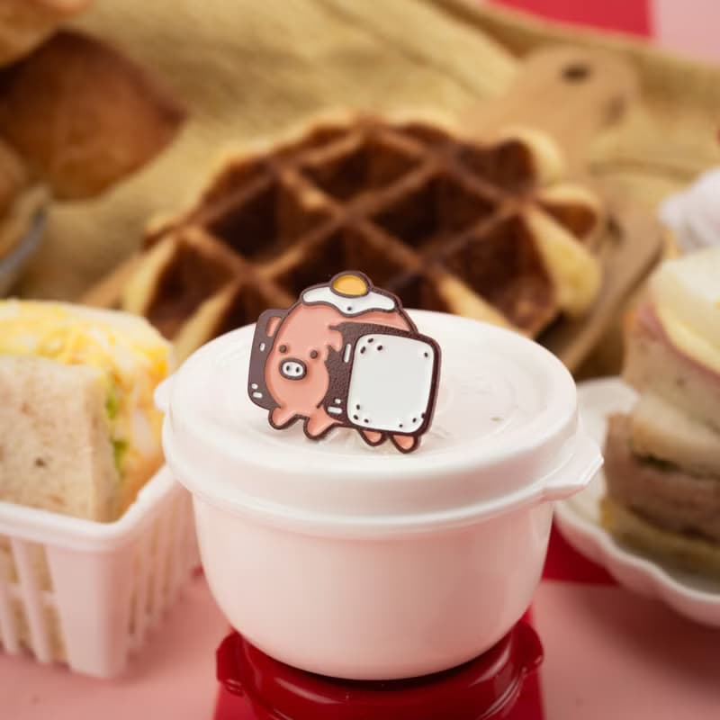 Pork Katsu Sando Dyed Enamel Pin — Cute Food Illustrations | Pork Sandwich