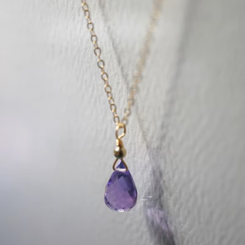 ITS-N149【14KGF・2月誕生石・紫水晶】寶石項鍊。