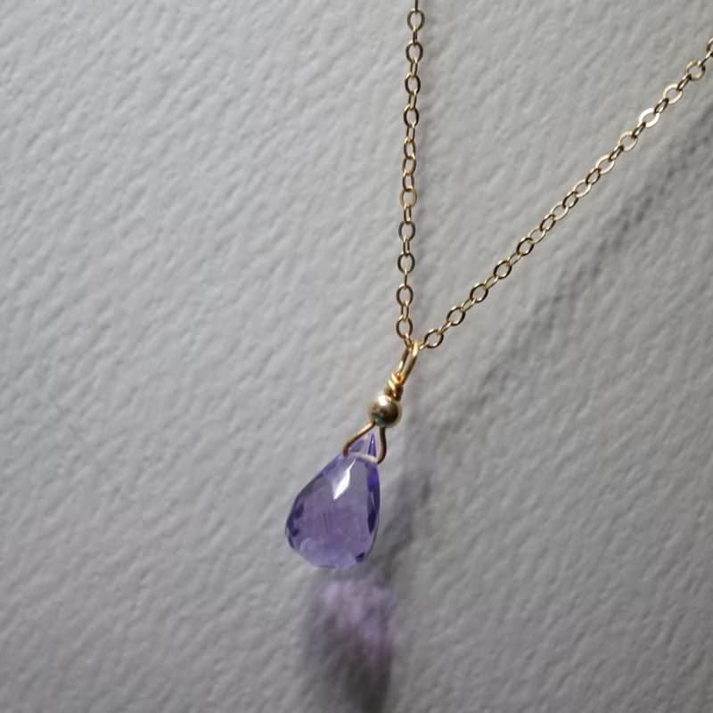 ITS-N149【14KGF・2月誕生石・紫水晶】寶石項鍊。