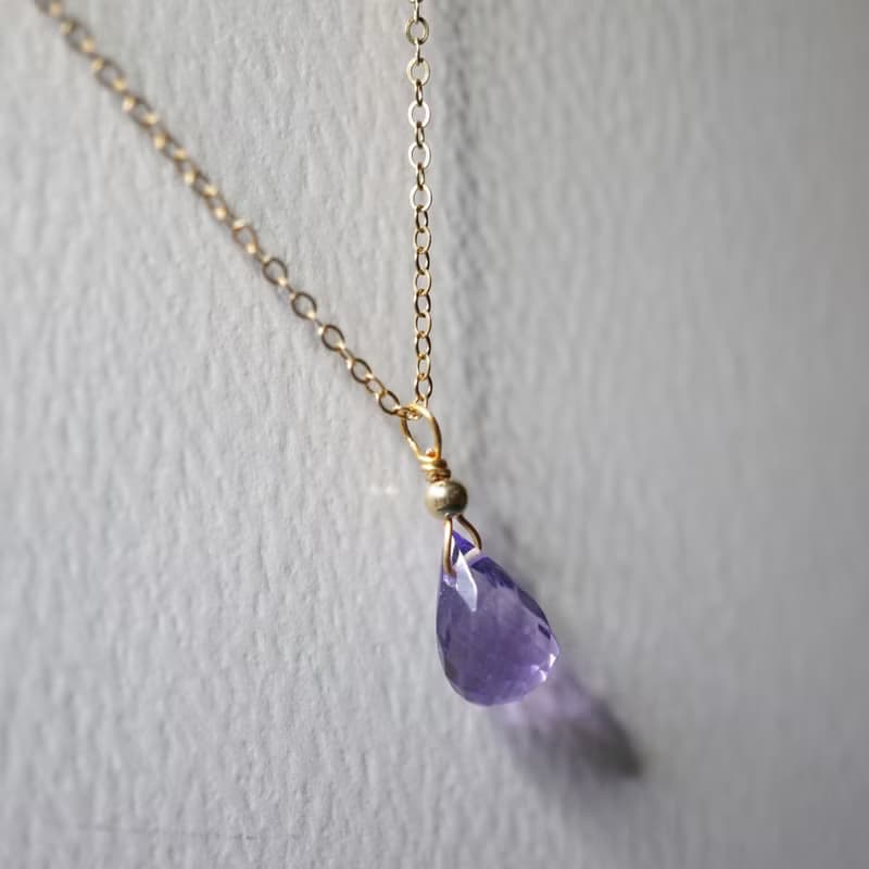 ITS-N149【14KGF・2月誕生石・紫水晶】寶石項鍊。