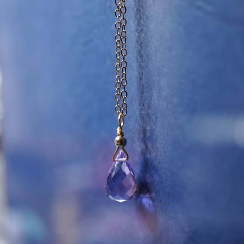 ITS-N149【14KGF・2月誕生石・紫水晶】寶石項鍊。