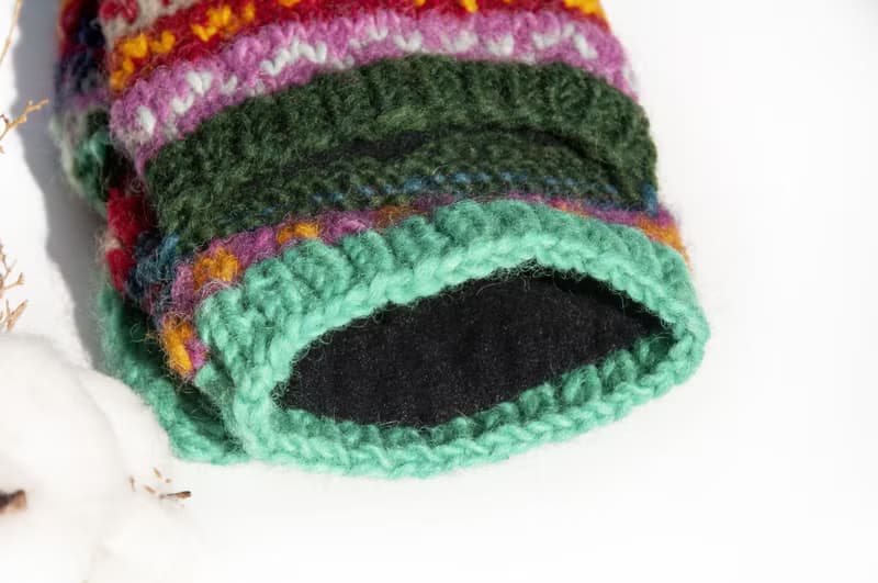 手織純羊毛針織手套/可拆卸保暖手套/內刷毛手套/觸控手套-北歐