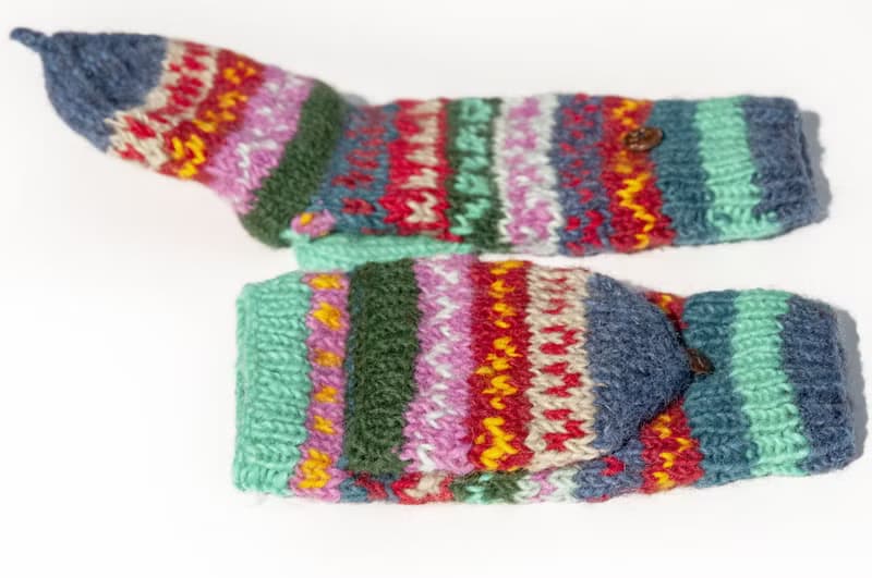 手織純羊毛針織手套/可拆卸保暖手套/內刷毛手套/觸控手套-北歐