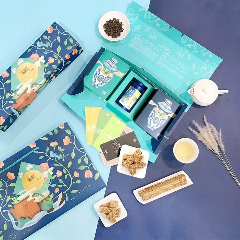 【中秋公益茶葉禮盒H】無藏 凍頂花茶小罐+減糖茶食 (1茶+1餅+1糖