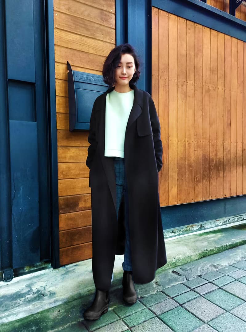 個性剪接綁帶大衣(黑)