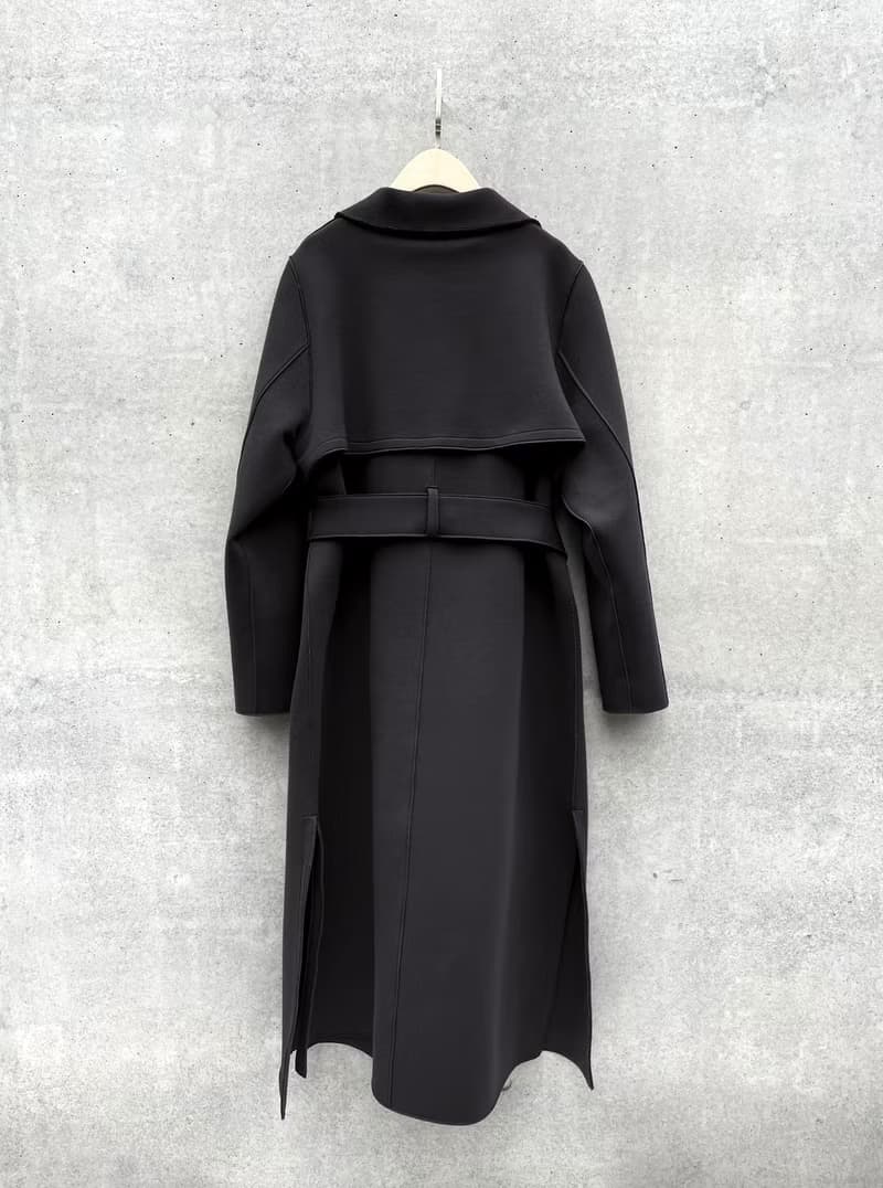個性剪接綁帶大衣(黑)