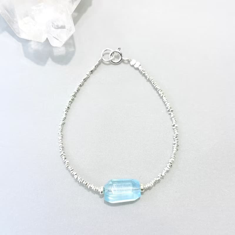 Ops Aquamarine silver bracelet -海水藍寶/限定/高品質/手鍊