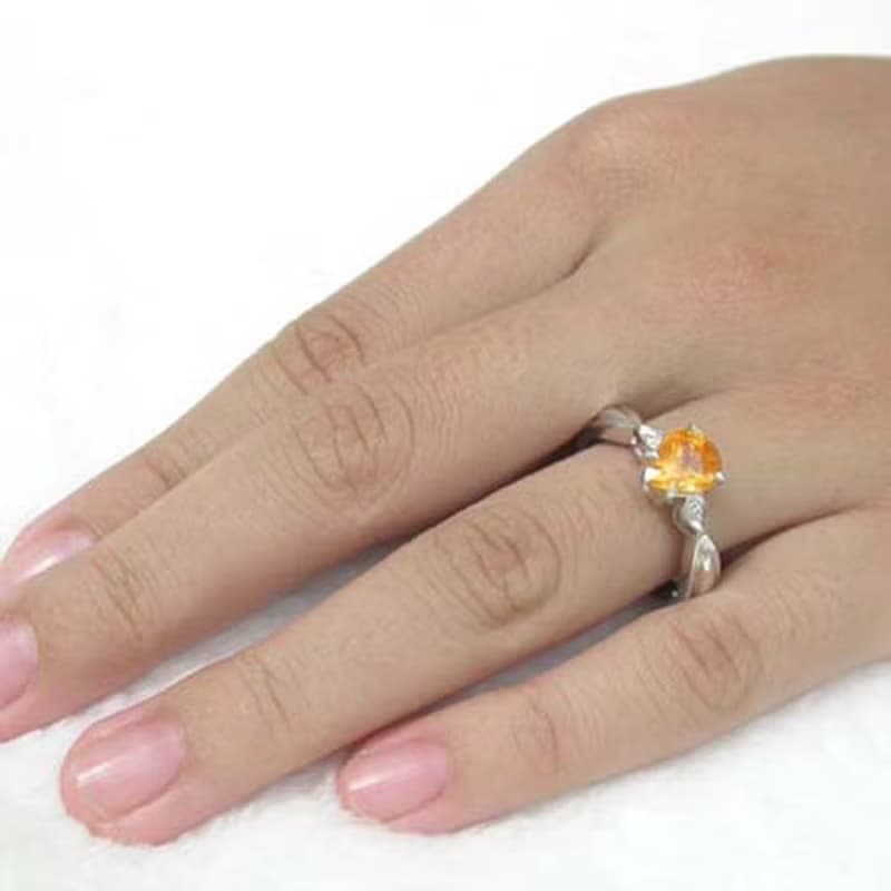 7.5 x 6 Natural yellow golden sapphier ring silver sterling size 7.0 free resize
